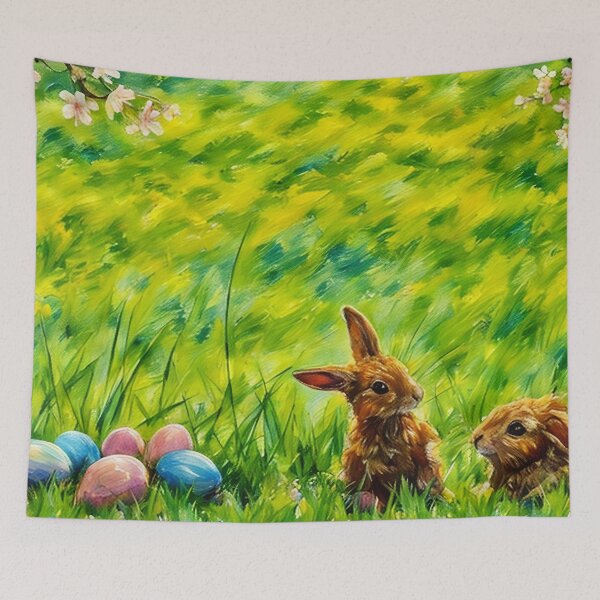 Item preview, Easter Bunnies in Field designed and sold by tomorrowsart.