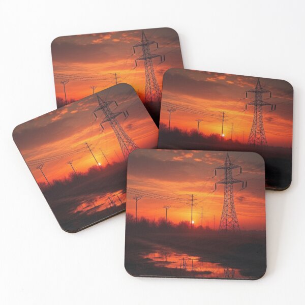 Item preview, Power Lines at Crimson Dusk designed and sold by pinkal.