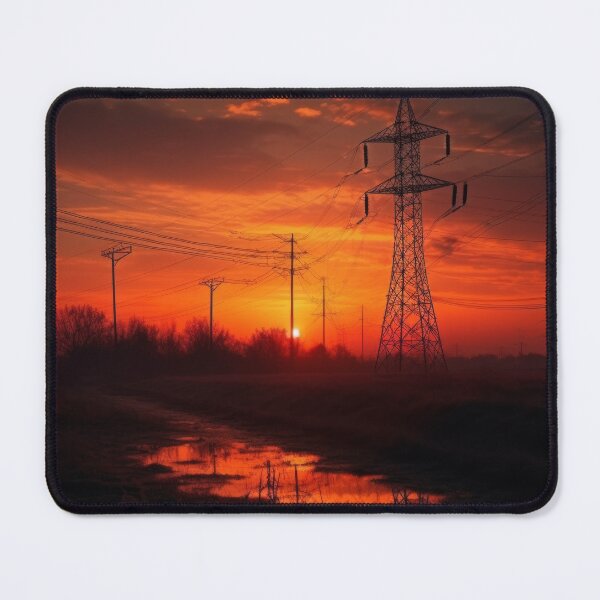 Item preview, Power Lines at Crimson Dusk designed and sold by pinkal.
