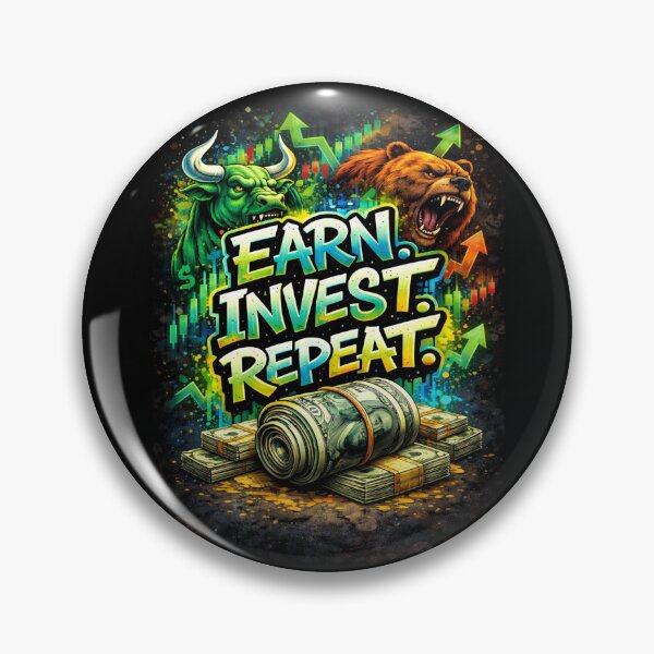 Item preview, Earn Invest Repeat – Bull vs Bear Stock Market Graffiti Art designed and sold by GraffKingz.