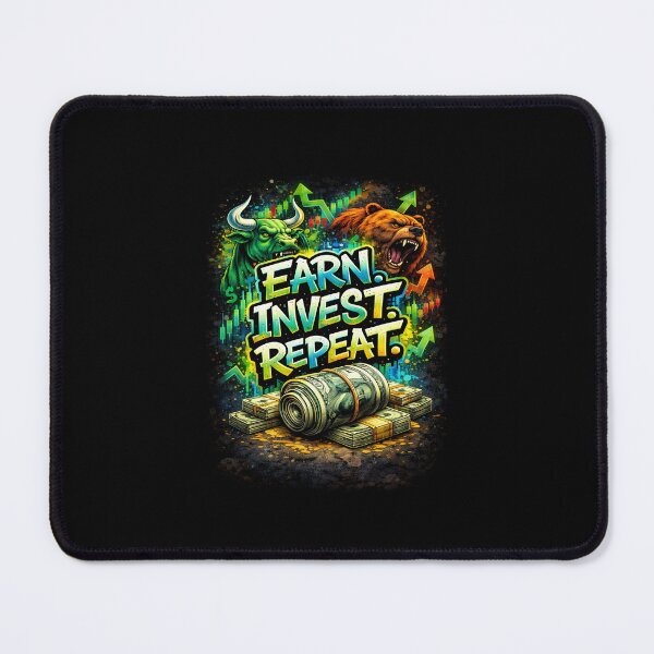 Item preview, Earn Invest Repeat – Bull vs Bear Stock Market Graffiti Art designed and sold by GraffKingz.