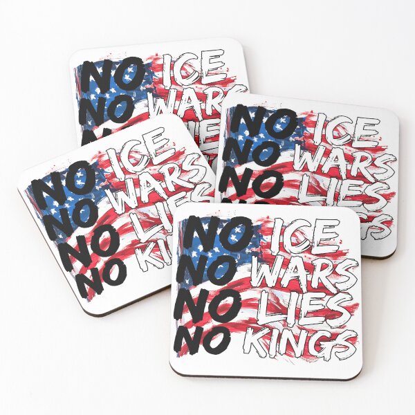 Item preview, No ICE No Wars No Lies No Kings - Anti-Authority Protest Flag Art Print designed and sold by DesignArtist.ia.