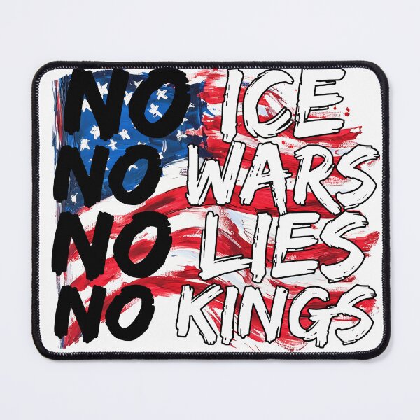 Item preview, No ICE No Wars No Lies No Kings - Anti-Authority Protest Flag Art Print designed and sold by DesignArtist.ia.