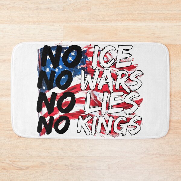 Item preview, No ICE No Wars No Lies No Kings - Anti-Authority Protest Flag Art Print designed and sold by DesignArtist.ia.