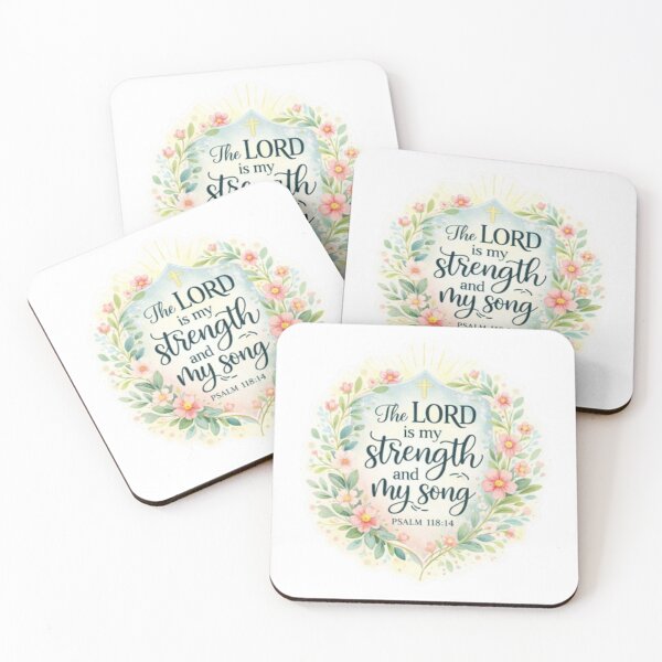 Item preview, Psalm 118:14 Christian Sticker – The Lord Is My Strength and My Song – Faith Floral Die-Cut Sticker – Bible Verse Aesthetic Decal designed and sold by Nara8.