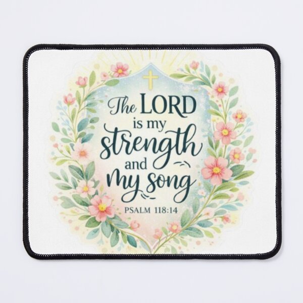 Item preview, Psalm 118:14 Christian Sticker – The Lord Is My Strength and My Song – Faith Floral Die-Cut Sticker – Bible Verse Aesthetic Decal designed and sold by Nara8.