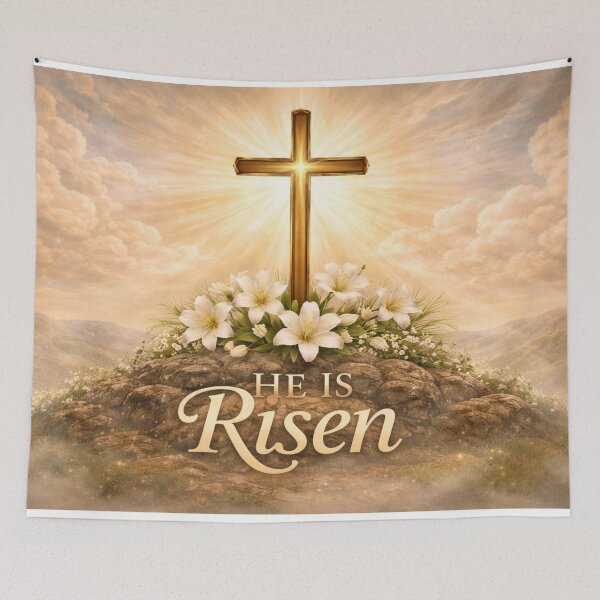 Item preview, He Is Risen Easter Cross Christian Faith Design designed and sold by CLOUTKULT.