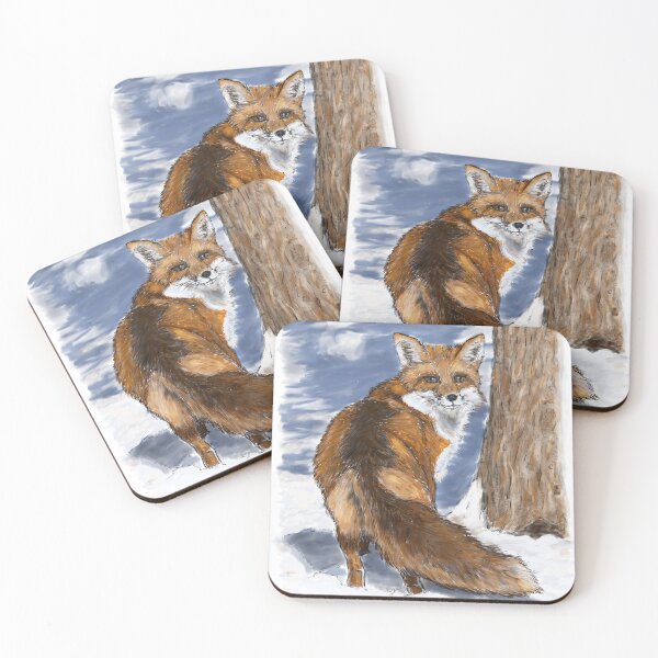 Item preview, Winter Red Fox – Soft Snow Wildlife Art Print designed and sold by hopenoli_art.