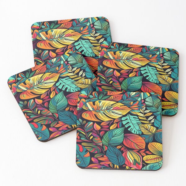 Item preview, Exotic colorful botanical leaf pattern  designed and sold by NivyasArtistry.
