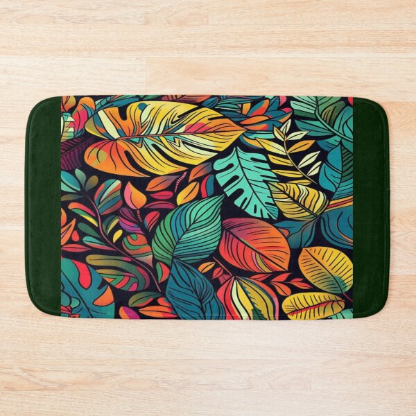 Item preview, Exotic colorful botanical leaf pattern  designed and sold by NivyasArtistry.