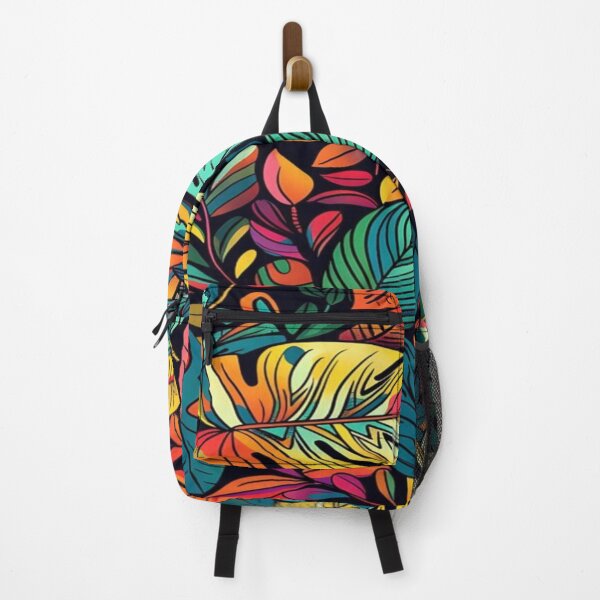 Item preview, Exotic colorful botanical leaf pattern designed and sold by NivyasArtistry.