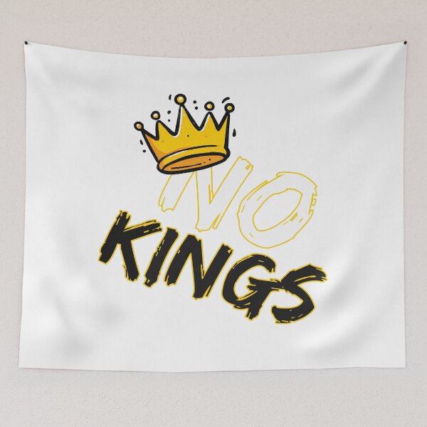 Item preview, No Kings - Anti-Authority Crown Rebellion Statement Art Print designed and sold by DesignArtist.ia.