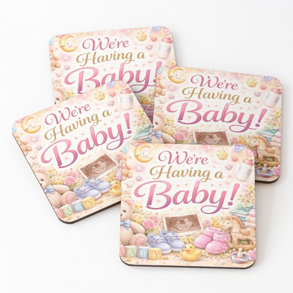 Item preview, We're Having a Baby Pink Pregnancy Announcement Design designed and sold by CLOUTKULT.