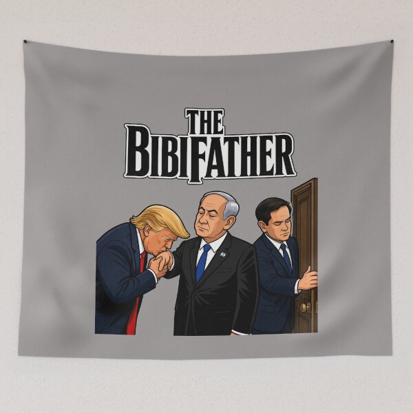 Item preview, The Bibifather – Trump Bibi Rubio Cartoon Parody designed and sold by JVDesignsShop.