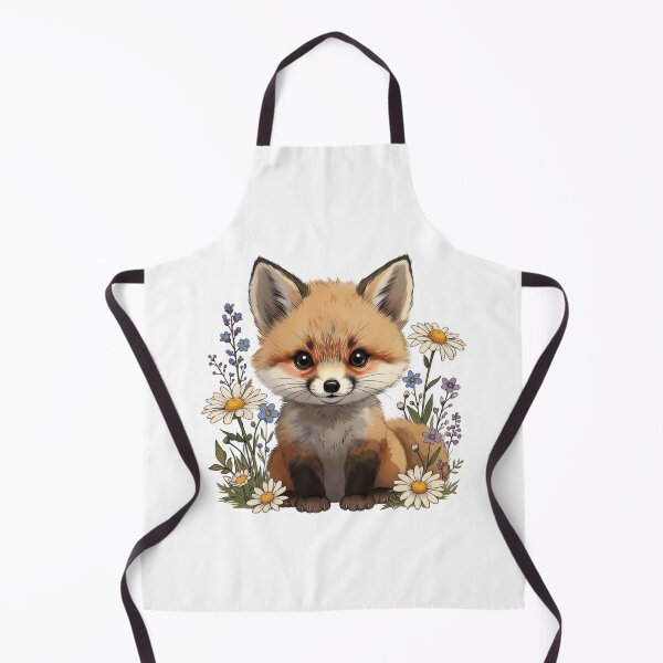 Item preview, Fluffy Kawaii Fox with Wildflower Meadow designed and sold by GeekStickerLab.