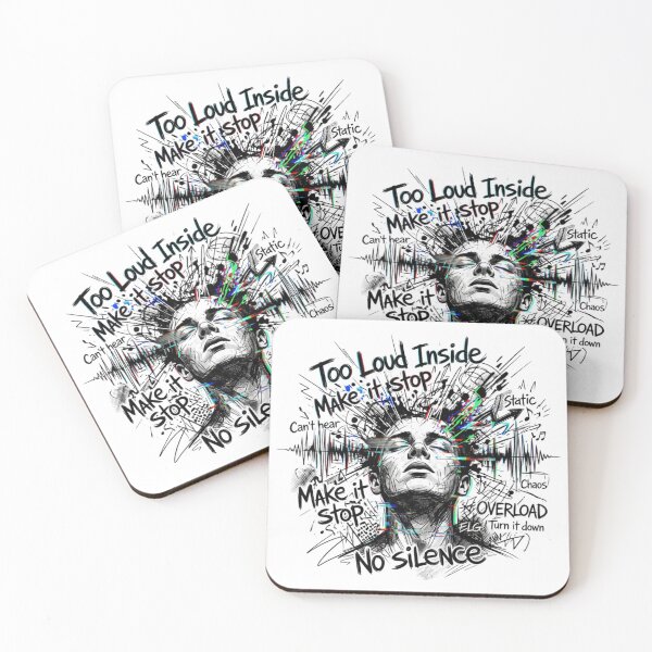 Item preview, Too Loud Inside - Mental Overload Aesthetic Illustration designed and sold by  ELG-Design.