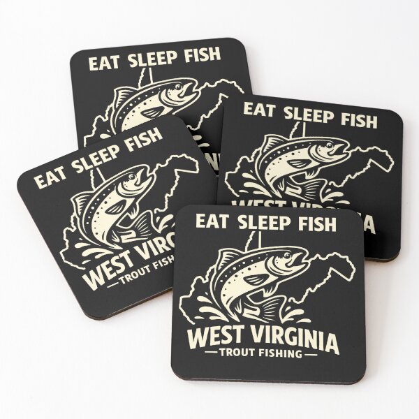 Item preview, Eat Sleep Fish West Virginia Shirt – Trout Fishing Angler Gift – Mountain State Tee designed and sold by WildWonderfulWear.