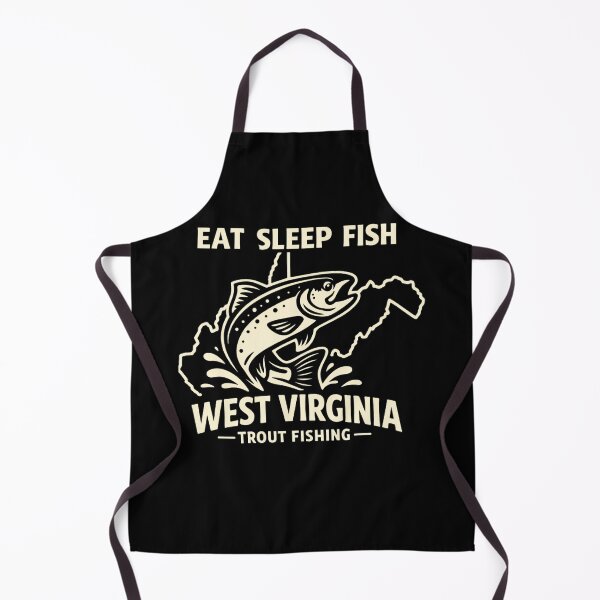 Item preview, Eat Sleep Fish West Virginia Shirt – Trout Fishing Angler Gift – Mountain State Tee designed and sold by WildWonderfulWear.