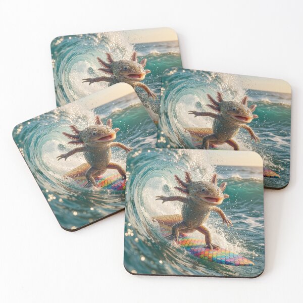 Item preview, Stoked Surfin' Axolotl designed and sold by Tridentulus.