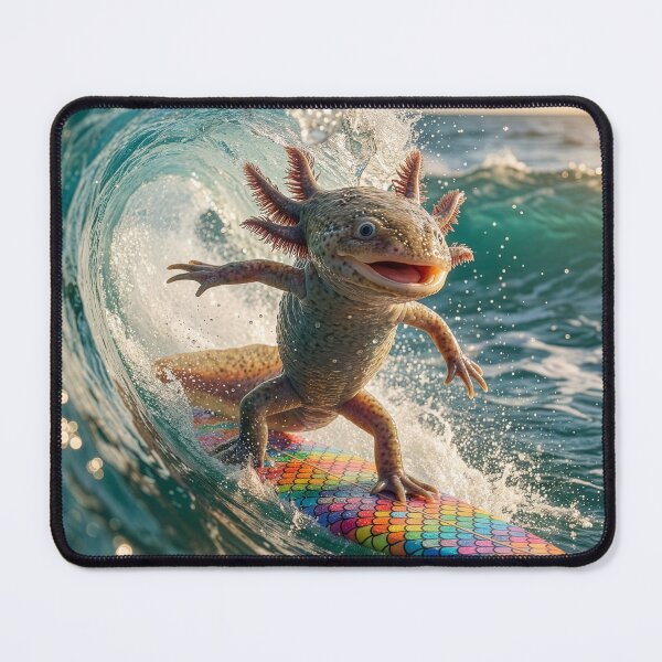 Item preview, Stoked Surfin' Axolotl designed and sold by Tridentulus.