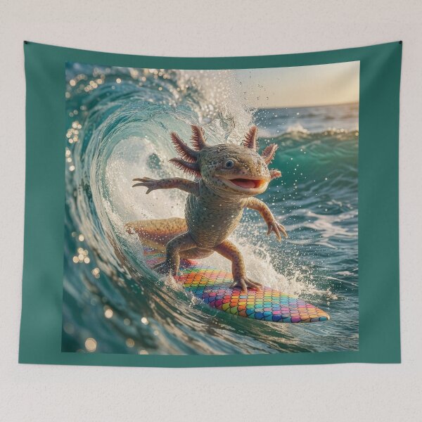 Item preview, Stoked Surfin' Axolotl designed and sold by Tridentulus.