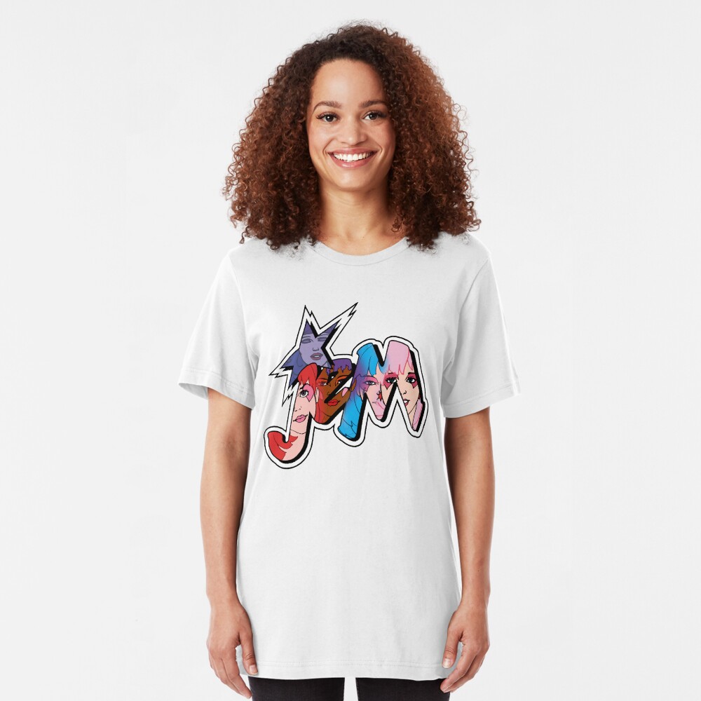 Jem and the Holograms - Logo - Group Color Slim Fit T-Shirt