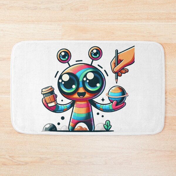 Item preview, Cute Coffee-Loving Alien designed and sold by ShopThousand.