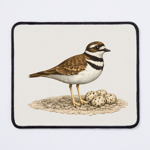 Item preview, Killdeer with Four Speckled Eggs – Bird Illustration Design designed and sold by Ombrya.