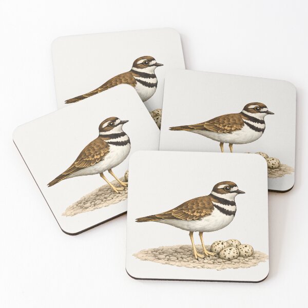 Item preview, Killdeer with Four Speckled Eggs – Bird Illustration Design designed and sold by Ombrya.