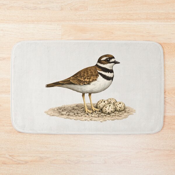 Item preview, Killdeer with Four Speckled Eggs – Bird Illustration Design designed and sold by Ombrya.