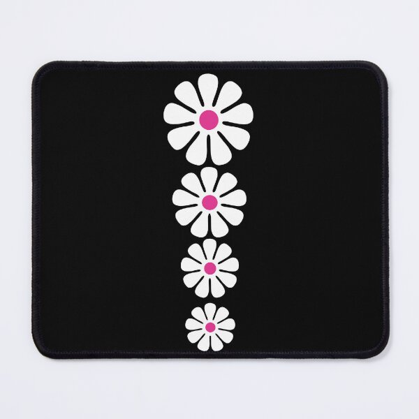 Item preview, 60's 70's Retro Large Flowers White on Black Pink Centers designed and sold by MellowCat.
