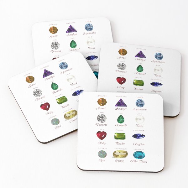 Item preview, Birthstone chart with 12 Gemstones and 12 Months designed and sold by DigitalGemArt.