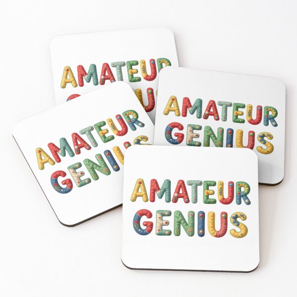 Item preview, AMATEUR GENIUS - IN COLORFUL FAUX LETTERING designed and sold by AlexOBrienArt.