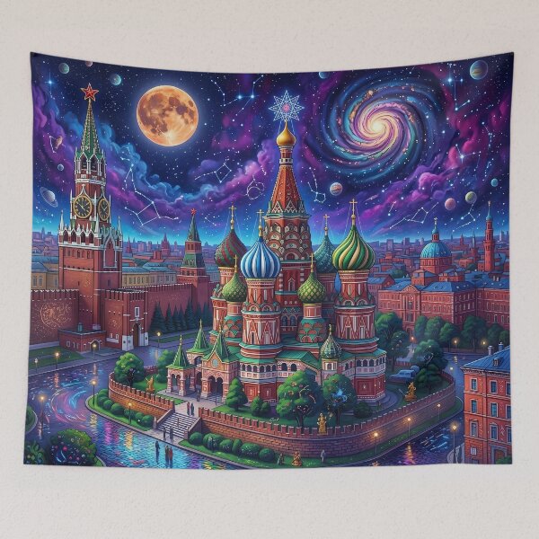 Item preview, St. Basil's Cathedral - Psychedelic Moscow Red Square Art designed and sold by Lucid Dream Pixel.
