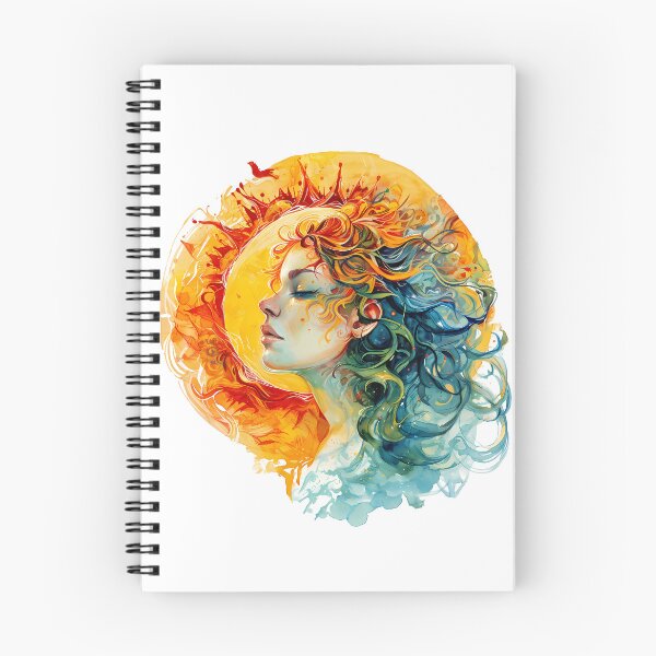 Item preview, Sun and Moon Goddess Portrait - Vibrant Mystical Fantasy Art Print designed and sold by DesignArtist.ia.