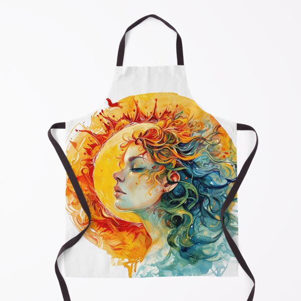 Item preview, Sun and Moon Goddess Portrait - Vibrant Mystical Fantasy Art Print designed and sold by DesignArtist.ia.