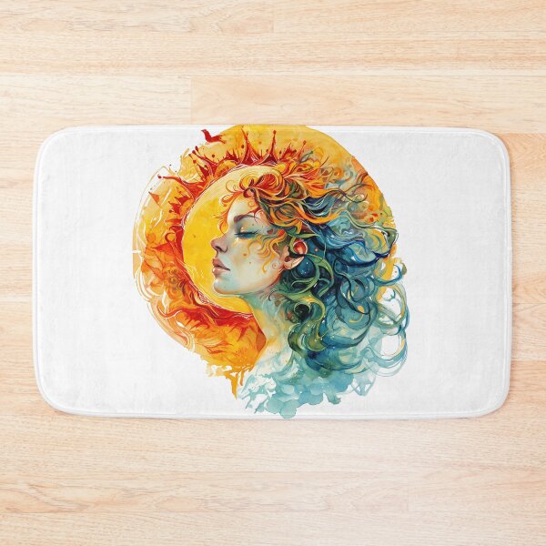 Item preview, Sun and Moon Goddess Portrait - Vibrant Mystical Fantasy Art Print designed and sold by DesignArtist.ia.