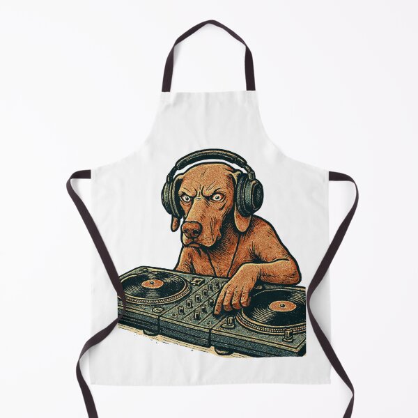 Item preview, Weimaraner DJ at the mixing console – Retro style designed and sold by Pineapple-Tree.