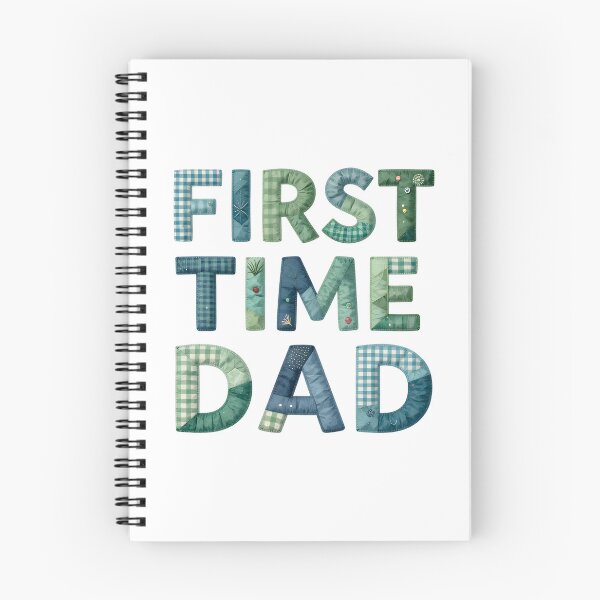 Item preview, FIRST TIME DAD - IN BLUE & GREEN FAUX LETTERING designed and sold by AlexOBrienArt.