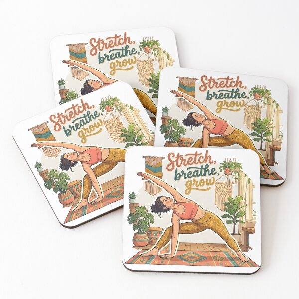 Item preview, Yoga Girl Aesthetic Stretch Breathe Grow designed and sold by PixelStickerCo.