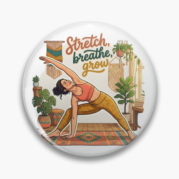 Item preview, Yoga Girl Aesthetic Stretch Breathe Grow designed and sold by PixelStickerCo.