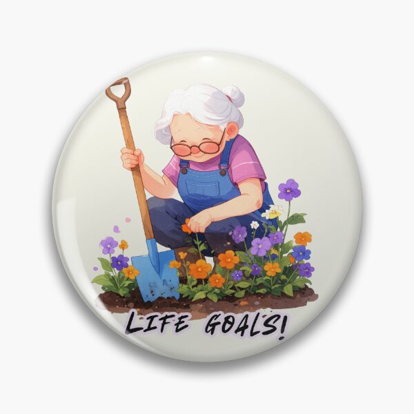 Item preview, Life goals, grandma in the garden with a shovel designed and sold by LiskoDesign.