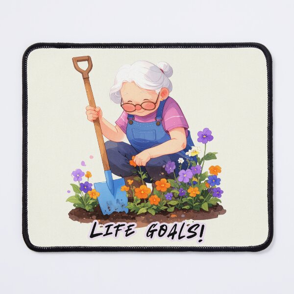 Item preview, Life goals, grandma in the garden with a shovel designed and sold by LiskoDesign.