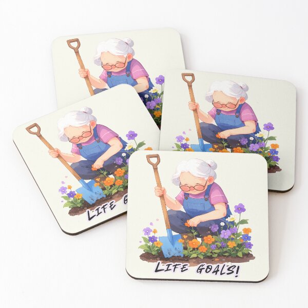 Item preview, Life goals, grandma in the garden with a shovel designed and sold by LiskoDesign.