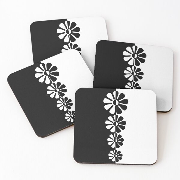 Item preview, 1960's Bold Retro Mod Flowers in Black and White designed and sold by MellowCat.