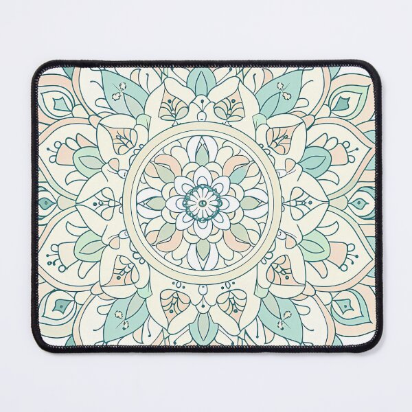 Item preview, Pastel Teal Mandala - Elegant Botanical Geometric Art Print designed and sold by DesignArtist.ia.