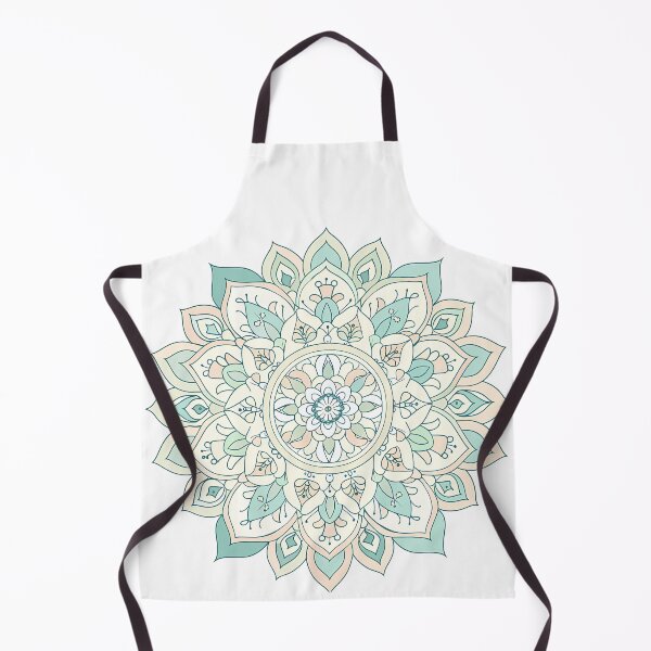 Item preview, Pastel Teal Mandala - Elegant Botanical Geometric Art Print designed and sold by DesignArtist.ia.