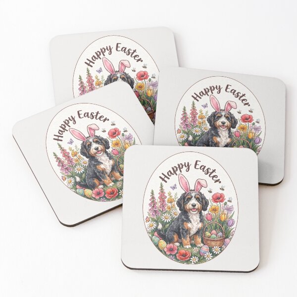 Item preview, Funny Bernedoodle Happy Easter Egg Bunny Mom Dad Kids designed and sold by FurryHavenPH.