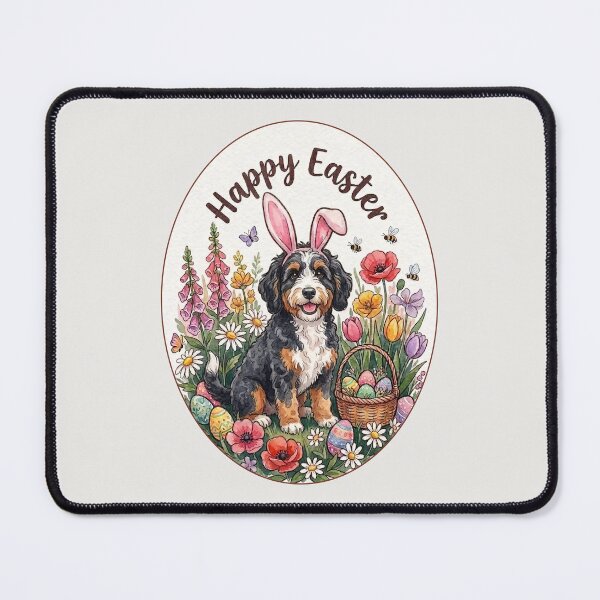 Item preview, Funny Bernedoodle Happy Easter Egg Bunny Mom Dad Kids designed and sold by FurryHavenPH.