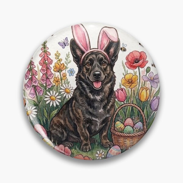 Item preview, Funny Black Brindle Corgi Happy Easter Egg Bunny Mom Dad Kids designed and sold by FurryHavenPH.
